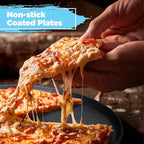 Courant Pizza Maker 12 inch Pizzas Machine, Newly improved Cool-touch Handle Non-Stick plates Pizza oven & CalzoneMaker, Electric Countertop Oven for Home or School, 12” Indoor Grill/Griddle, Red