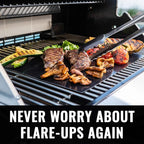 Grillaholics Reusable Non-Stick Grill Mats for Outdoor Grill | Set of 2 | Rated to 500°F | Doubles as Baking Mat & Oven Liner | Dishwasher Safe