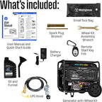 Westinghouse 12500 Peak Watt EFI Tri-Fuel Home Backup Portable Generator, Remote Electric Start, Transfer Switch Ready, Gas, Propane, and Natural Gas Powered, CARB Compliant