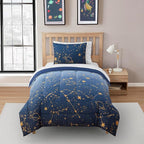 Kids Bedding Set Bed in a Bag for Boys and Girls Toddlers Printed Sheet Set and Comforter, Twin, Galaxy