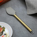 Gold Spatulas, Berglander Non-stick Silicone Flexible Scrapers Baking Mixing Tool With Titanium Gold Plating Handle, Baking Tools, Heat Resistant, Dishwasher Safe, Easy to Clean