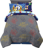 Franco Kids Bedding Super Soft Comforter and Sheet Set with Sham, 5 Piece Twin Size, Sonic The Hedgehog, Anime