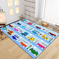Car Rug Car Play Mat Kids Rugs for Playroom Car Rug Play Mat Rugs for Boys Bedroom Car Carpet for Kids Play Rug for Cars and Trucks Car Rug for Boys Room,Light Blue 3'×5'
