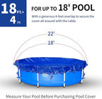 22Ft Pool Covers for(18F)Above Ground Pools, Winter Pool Cover,Heavy Duty Above Ground Pool Cover Includes Winch and Cable,UV Protection, Strength&Durability,Blue/Black(Cover Only)