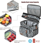 MIYCOO Lunch Bag for Women & Men, Expandable Double Deck Lunch Box, 15L | Leakproof & Waterproof, Portable, Large Soft Insulated Cooler bag for Adult, Work, Camping, Beach, Picnic, Travel