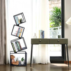 Bookshelf, 4-Tier Bookcase Black, 49'' Tall Black Bookshelf, Industrial Bookshelf, Modern Book Shelf, Storage Shelves for CDs/Books/Home Decor, Display Shelf for Living Room, Office