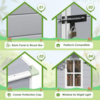 JUMMICO Outdoor Storage Shed, 5 x 4 FT Resin Shed with Floor and Lockable Door, Plastic Garden Tool Outside Sheds for Patio Backyard Lawn