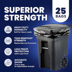 Plasticplace 64-65 Gallon Trash Can Liners for Toter │ 3.0 Mil │ Black Heavy Duty Garbage Bags │ 50” x 60” (25 Count),W65LDBTL3