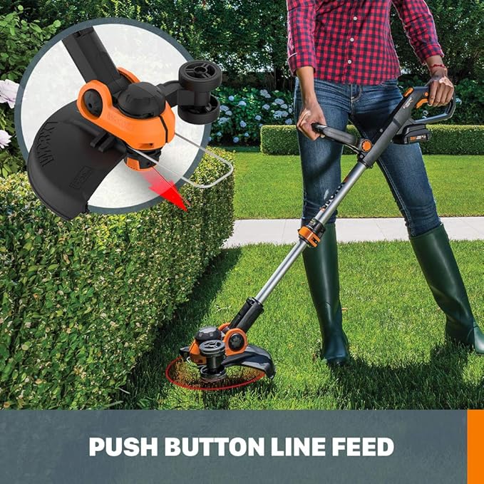 Worx String Trimmer Cordless GT3.0 20V PowerShare 12" Edger & Weed Trimmer (1) Battery & Charger Included WG163.8