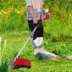 Powerful Gas String Trimmer,Full Functioning Guard Accessories Hedge Trimmer String Trimmers Lawn Mower 52CC Petrol Hedge Trimmer Chainsaw Brush Cutter from USA Red