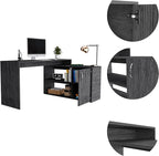 NicBex Kimberly-DW-00042-LWJ Home Office Desks, 45.86"x59.64"x30.11", Gray
