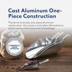 New Star Foodservice 34561 One-Piece Cast Aluminum Round Bottom Bar Ice Flour Utility Scoop, 38-Ounce, Silver (Hand Wash Only)