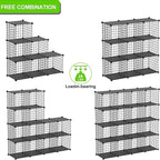 TUMUCUTE Wire Cube Storage Organizer, 25-Cube Metal Storage Shelves Bookshelf, Stackable Modular Closet Organizer for Bedroom Living Room, Office,Storage Shelves