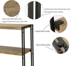 4 Tier Bookshelf Rustic Industrial Bookcase Etagere Open Office Book Shelf, Sonoma Oak