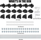 ZENFUN 18 Pc Rock Climbing Holds, Indoor & Outdoor Rocks Wall Climbing Kit, Black Rock Climb Holds Playground Play Set, Multi-Shape Climbing Rock Wall Grips with Mounting Hardware