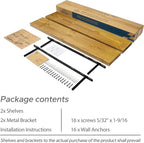 BGMG Wood Floating Shelves for Wall 30 inch Set of 2, Rustic Wooden Wall Mount Shelves for Living Room Bedroom Kitchen Farmhouse 2-30x6.7x1.25 inch- Gold Oak