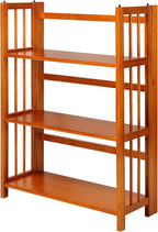 Casual Home 3-Shelf Folding Stackable Bookcase and Casual Home 4-Shelf Corner Folding Bookcase Bundle