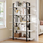 YITAHOME 5 Tier Bookshelf, Freestanding 5 Shelf Bookcases and Bookshelves, Modern Minimalist Furniture Open Display Storage Shelves Books Organizer for Living Room Bedroom Home Office, White
