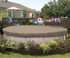 ECOOPTS 10 ft Round Pool Cover for Above Ground Pools, Swimming Pool Cover Protector Winter Safety Cover (Sand)