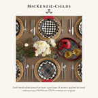 MACKENZIE-CHILDS Enamel Serving Platter, Decorative Serving Platter for Food, 16 Inches, Black Tartan