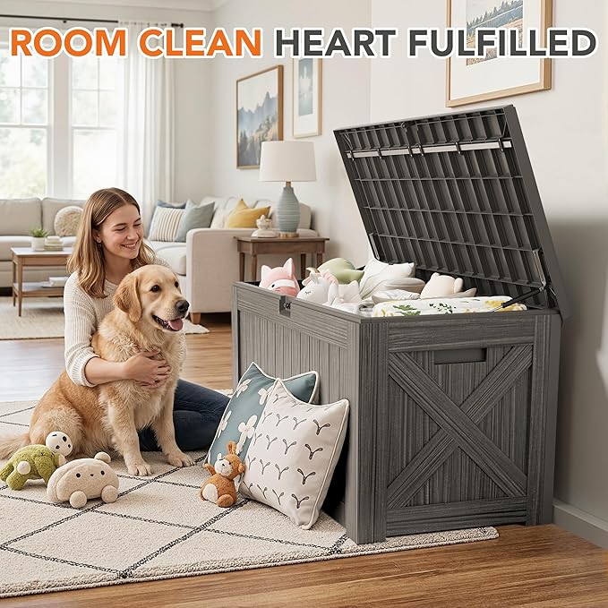 130 Gallon Deck Box Outdoor Indoor Waterproof Storage Box for Patio Furniture, Pool Accessories, Garden Tools, and Cushion Storage, Coffee
