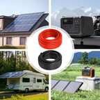 10 AWG Solar Cable 100FT Red + 100FT Black Tinned Copper Wire, 10 Gauge Solar Panel Wire for RV, Automotive, Trailer, Marine, Outdoors