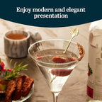 Libbey Paneled Martini Glasses Set of 4, 9.5 Oz Fine Ribbed Modern Martini Glasses, Dishwasher Safe Martini Cocktail Glasses for Cocktail Parties