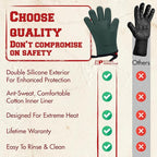 KITCHEN PERFECTION XL Silicone Griddle Gloves - Heat Resistant Oven Mitts | Waterproof, 5-Finger Design For A Better Grip, Best Griddle Grilling Accessories, Compatible with Blackstone, Weber & More