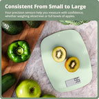 Greater Goods Food Scale – Digital Kitchen Scale, 1g Precision, Easy-Tare & Quick Conversion, Slim Compact Design, Durable & Portable | Ideal for Cooking, Baking & Meal Prep (Sage Green)