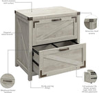 kathy ireland Home by Bush 2-Drawer Lateral File Cabinet, Letter/Legal, Cottage White, 29-Inch (CGF129CWH-03)