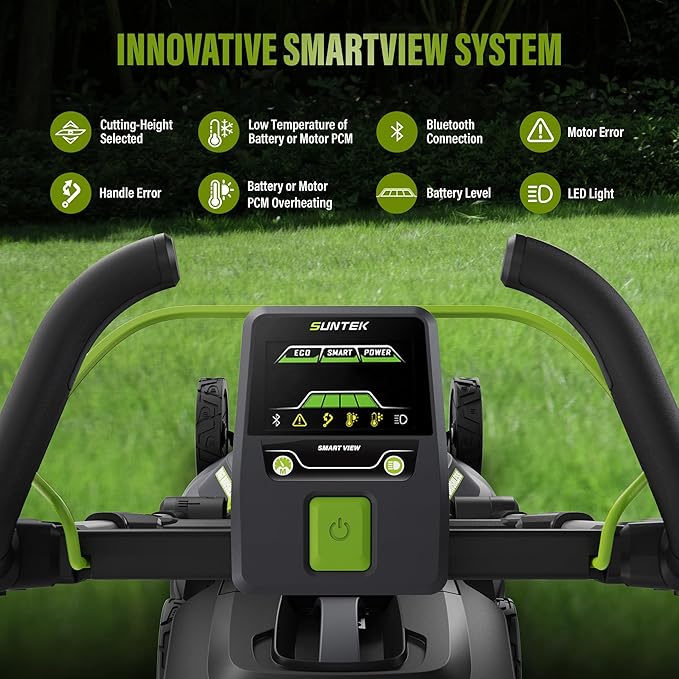 SUNTEK 40V 18-Inch Cordless Electric Lawn Mower, Digi-Brushless Walk-Behind Lawn Mowers, 4.0Ah Lithium-ion Battery and Rapid Charger Included, APP Compatible, SLM4417A