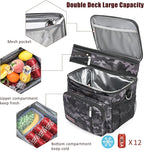 MIYCOO Lunch Bag for Men & Women, Expandable Double Deck Lunch Box, 15L | Leakproof & Waterproof, Portable, Large Soft Insulated Cooler bag for Adult, Work, Camping, Beach, Picnic, Travel
