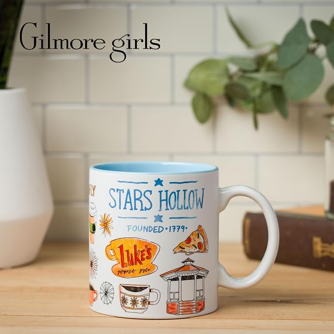 Silver Buffalo Gilmore Girls Destination Locations Icons, Ceramic Mug, 20oz | 0.59 Liters