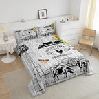Farmhouse Windmill Comforter Set Full Size Rustic Farm Barn Door Bedding Comforter Sets for Cowboy Cowgirl, Vintage Western Cow Gifts Bedding Room Decor Butterfly Sunflowers Wooden Plank Duvet Insert