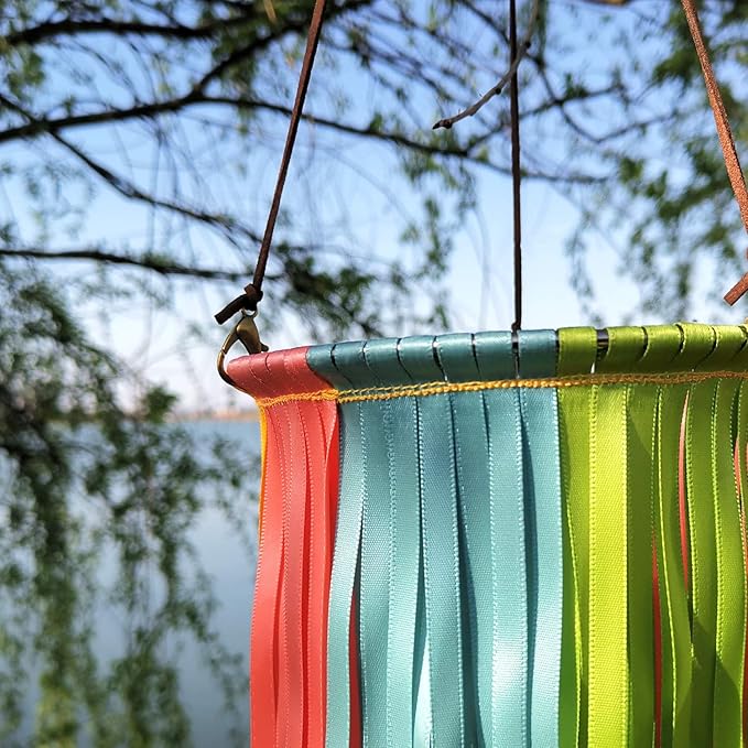 Satin Ribbon Windsock Streamer, Outdoor Decorations for Your Patio, Garden, Yard, Dock and Camper, 41-Inch, WS41-D-HHLL