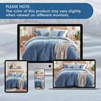 Blue Twin Comforter Set - Modern Soft Farmhouse Bedding for Teen Boys, Kids Colorblock Pattern Bed Sets for All Season, 2 Pieces includes 1 Comforter, 1 Sham (66"x 90")
