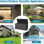 Outdoor Storage Box, 60 Gallon Waterproof Deck Box, Lockable Storage Container, Built-in Reinforcing Metal Rod Outside Resin Bin for Patio, Garden, Poolside and Garage