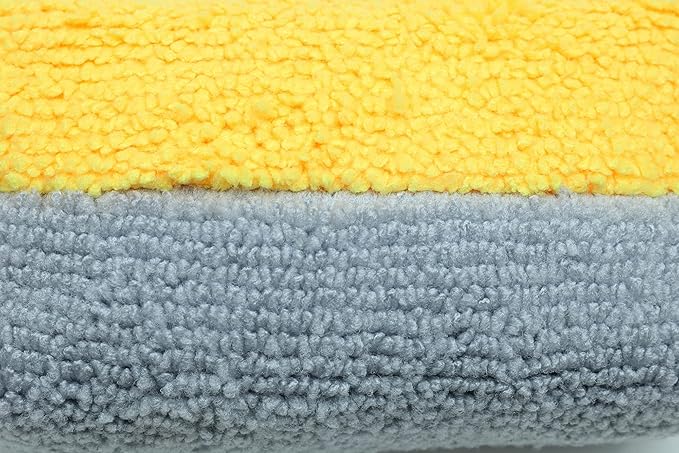 Autofiber Thin [Saver Applicator Terry] Ceramic Coating Applicator Sponge | 12 Pack | with Plastic Barrier to Reduce Product Waste. (Gold/Gray)