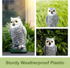 OFFO Bird Scare Devices Plastic Owl Scarecrow for Halloween Decorations Outdoor Garden, Yard, Pool Decoration, 8.3 in Height, Snow Owl