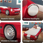 Step2 Roadster Toddler-to-Twin Bed, Crib to Twin Transition Race Car Bed, Adjustable, Ages 3+ Years Old, Easy Assembly, Red