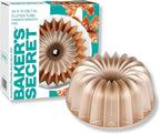 Baker's Secret Nonstick Fluted Cake Pans, Bake Unique Cakes, Die Cast Aluminum Cake Pans, 2 Layers Non-stick Coating Easy Release, Fluted Cake Pan - 9.7cups capacity 2024 - (French Wreath)