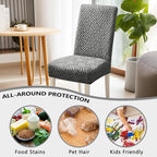 Chair Covers, Dining Room Chair Covers, Anti-cat Scratch, Washable, Regular Size, Chair Covers 4 Pack, for Kitchen, Hotel, Meeting