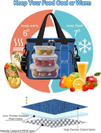 Lunch Bags for Women/Men, Insulated Lunch Bag for Work Office Picnic - Lunch Cooler Bag Leakproof Lunch Box with Adjustable Shoulder Strap - Blue
