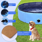 Foldable Dog Pool, Portable Pet Bath Tub and Kiddie Swimming Pool, Collapsible Bathtub for Puppies, Small, Medium and Large Dogs, Cats and Kids, 32 x 8 in, Blue