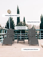 KINGYES Folding Adirondack Ottoman for Adirondack Chair, Grey