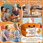 Fall Decor Mini Pumpkin Pie Crochet Doll, Small Autumn Season Holiday Pumpkin Items Plush Gift, Cute Halloween Thanksgiving Home Office Indoor Table Decoration, Christmas Stocking Stuffer Ornament