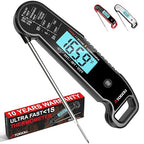 Professional Food & Meat Thermometer, 1 Sec Instant Read & ±0.5℉ Accuracy Driven by Thermocouple Sensor. IP67 Waterproof Digital Thermometer for Cooking, BBQ, Grill Gifts for Men Him Dad Birthday