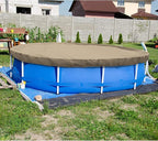 ECOOPTS 10 ft Round Pool Cover for Above Ground Pools, Swimming Pool Cover Protector Winter Safety Cover (Sand)