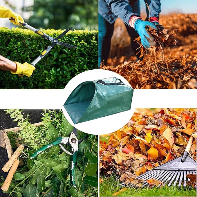 Leaf collector leaf scoop,Foldable yard waste bag,Extra large lawn bags leaf bags,Heavy leaf pick up tools leaf loader,Reusable yard garden bags for leaves lawn trash (200L)