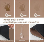 ZLR Coffee Bar Mat for Keurig & Nespresso, 12"x16" Small, Brown | Absorbent Dish Drying Mat, Stain-Hiding PU Leather Top, Non-Slip Rubber Back, Heat-Resistant, Fits Frother & Pour-Over